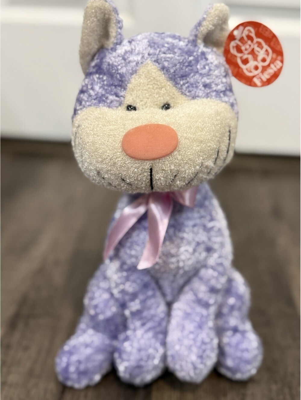 Fiesta 12” Purple Cat Plush Stuffed Animal 2002 Vintage W/ Tag Vintage